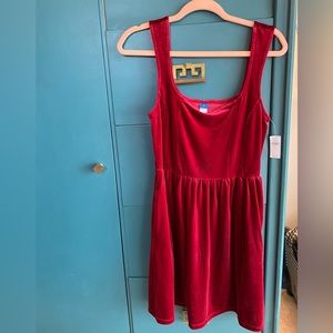 Old Navy red velvet dress size M